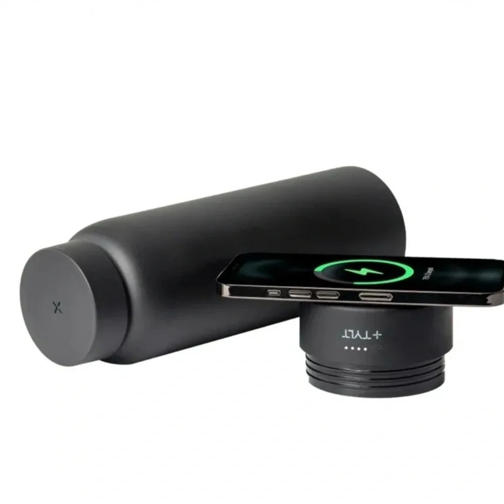 TYLT Hydration Bottle 2.0 Black Matte and Qi Wireless Charging Power Bank